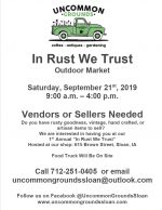 Sept 21 - 1st Annual In Rust We Trust