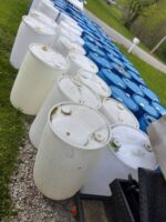 plastic 55 gallon barrels drums – $15